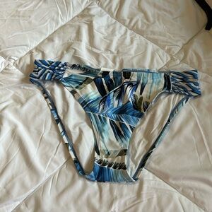 La Blanca Blue and Green Leaf Bikini Bottom